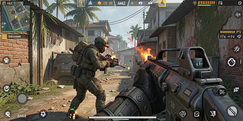 Tampilan gameplay action-packed AA62 yang mendebarkan.