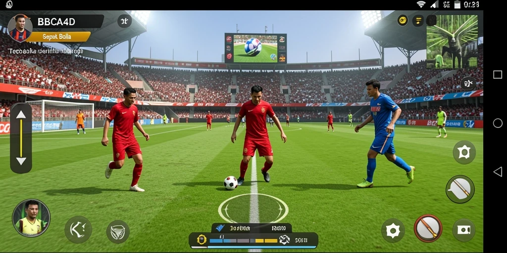 Tampilan permainan yang menegangkan di lapangan sepak bola.