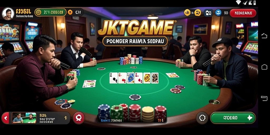 Tampilan gameplay mendebarkan dari JKTGAME dengan berbagai jenis permainan poker.