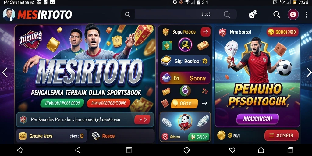 Tampilan utama gameplay MESIRTOTO dengan berbagai pilihan taruhan olahraga.