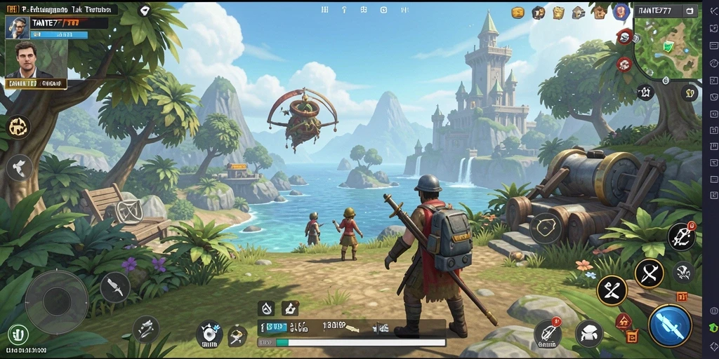 Tangkapan layar gameplay TANTE777 yang menampilkan eksplorasi dunia terbuka.