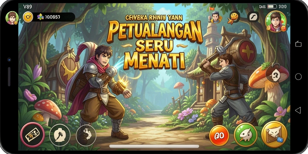 Gameplay seru V89 dengan grafik menawan dan petualangan mendebarkan.