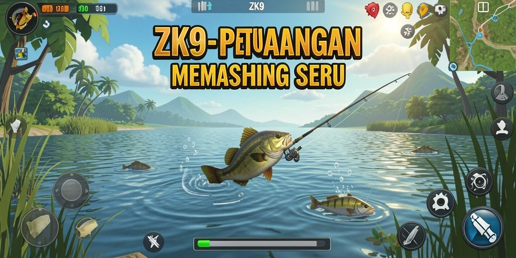Gameplay menampilkan momen mendebarkan saat menangkap ikan besar.