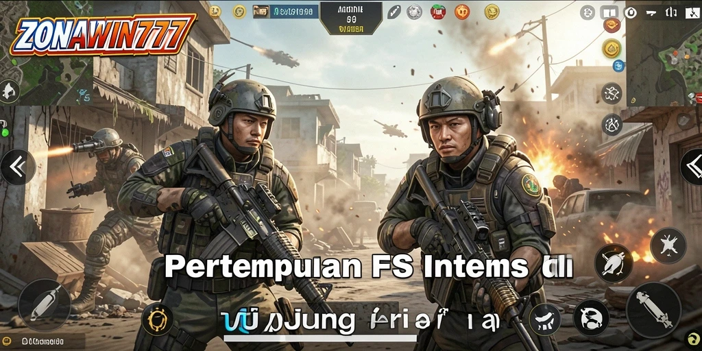 Tampilan gameplay seru di ZONAWIN777, menampilkan aksi tembak-menembak yang intens.